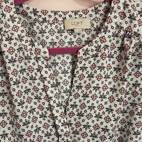 Loft | quarter sleeve drawstring patterned dress - Picture 3 of 4